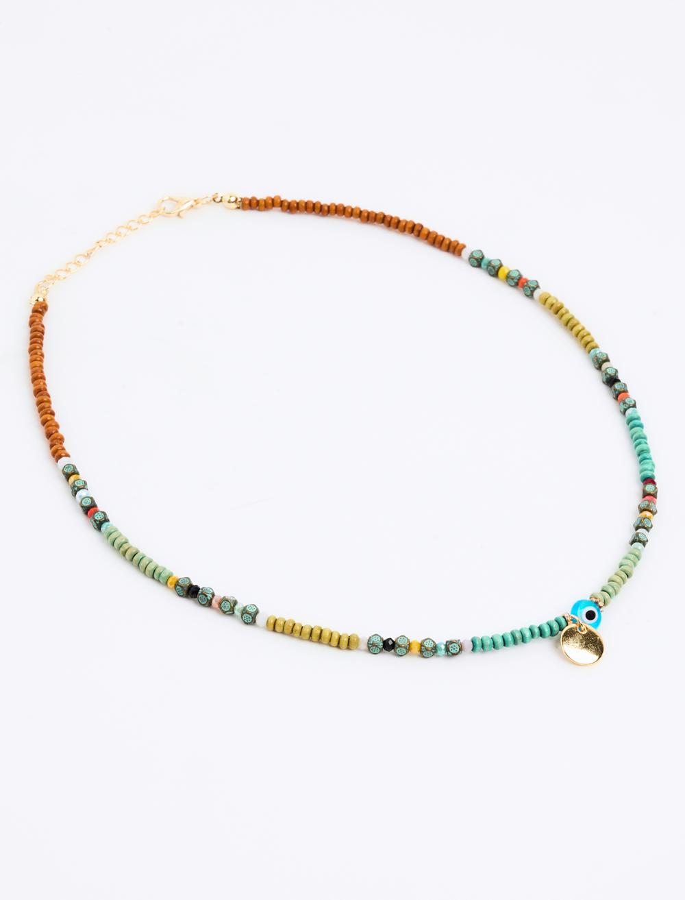 Nazar Boncuğu Detaylı Ayarlanabilir Boncuk Kolye