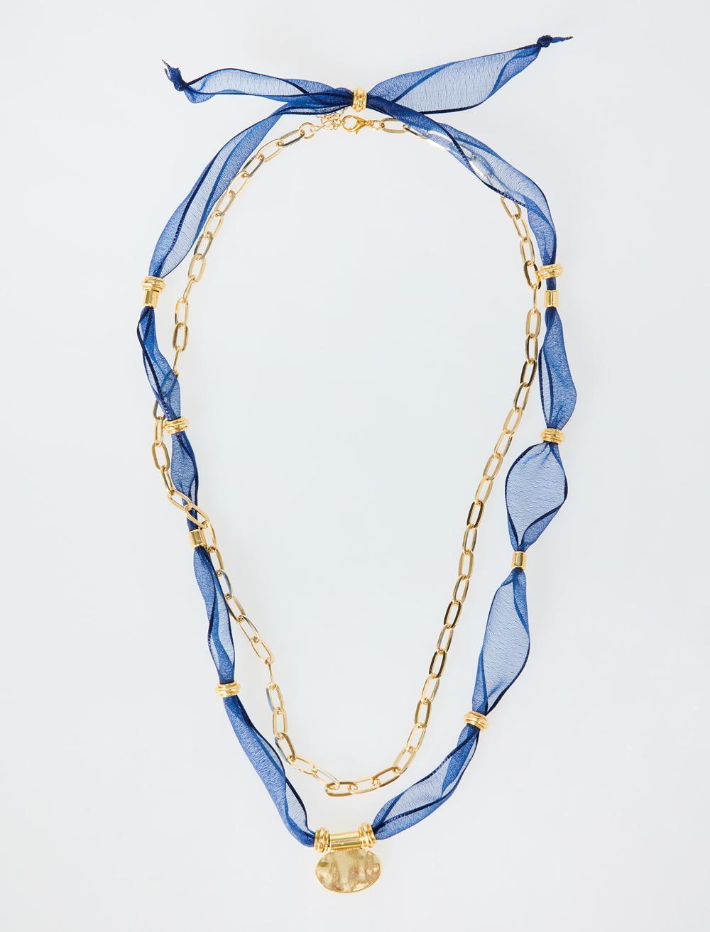 Oval Metal Figürlü İkili Ayarlanabilir Kolye