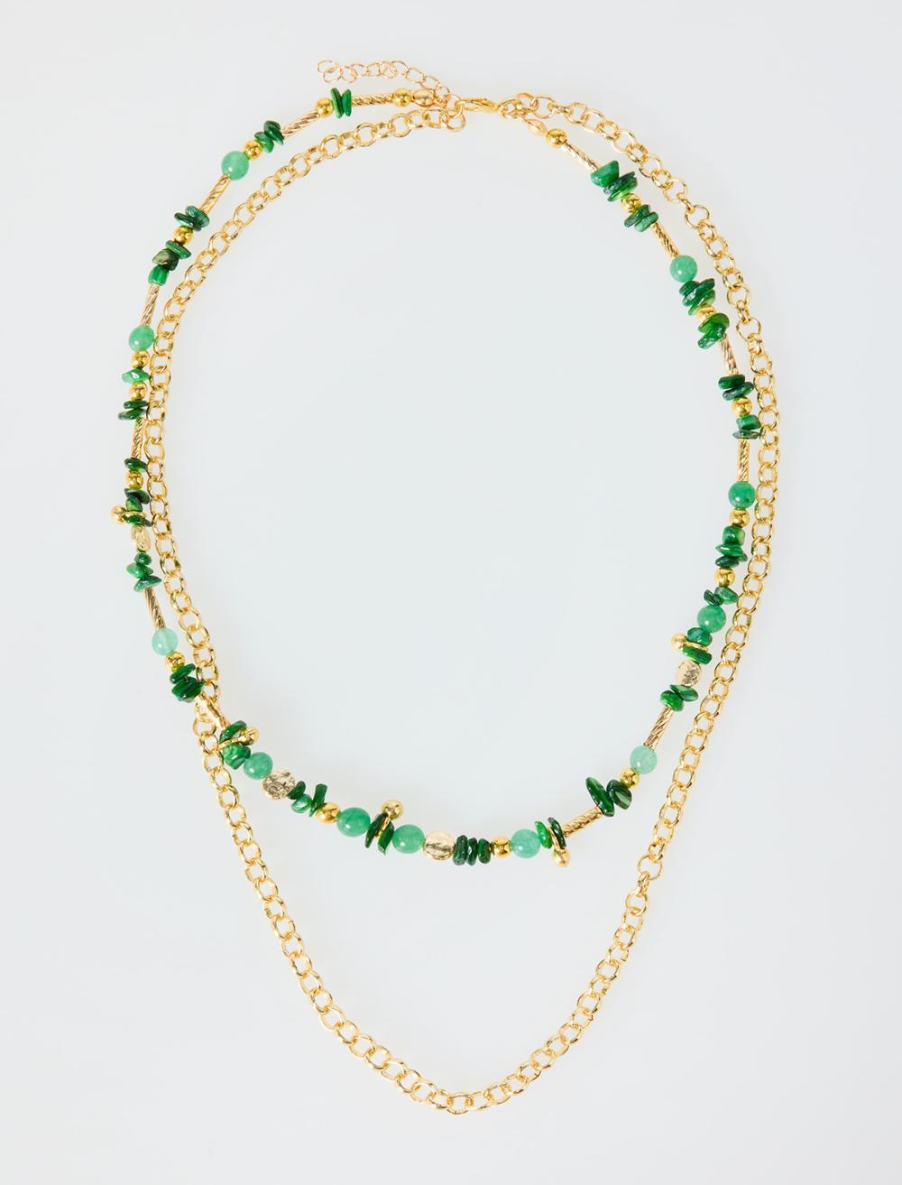 Renkli Boncuk Figürlü İkili Ayarlanabilir Kolye