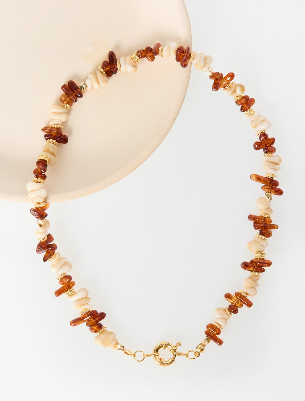 Boncuk Detaylı Ayarlanabilir Kolye