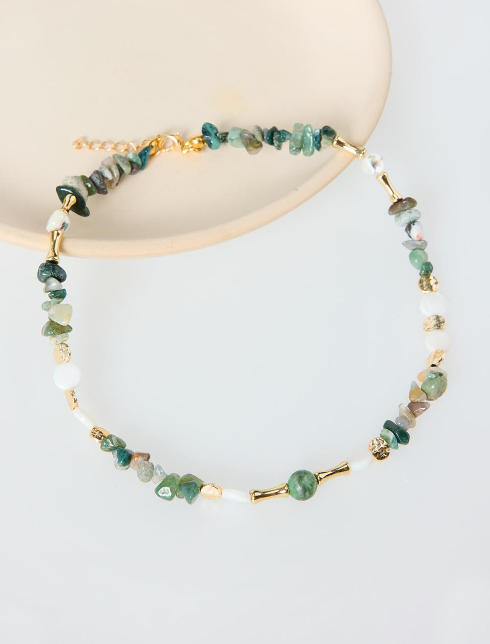 Renkli Boncuk Detaylı Metal Figürlü Ayarlanabilir Kolye