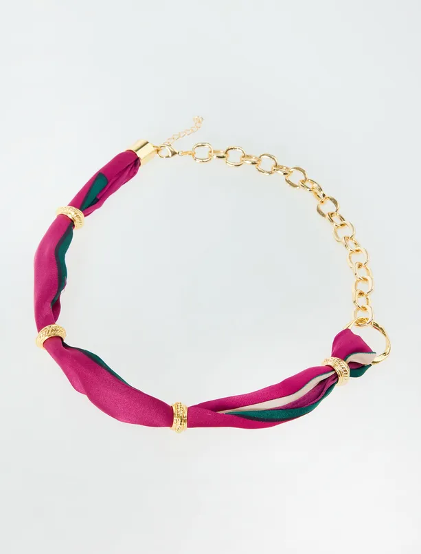 Bayan  Metal Figürlü Zincirli Eşarp Kolye