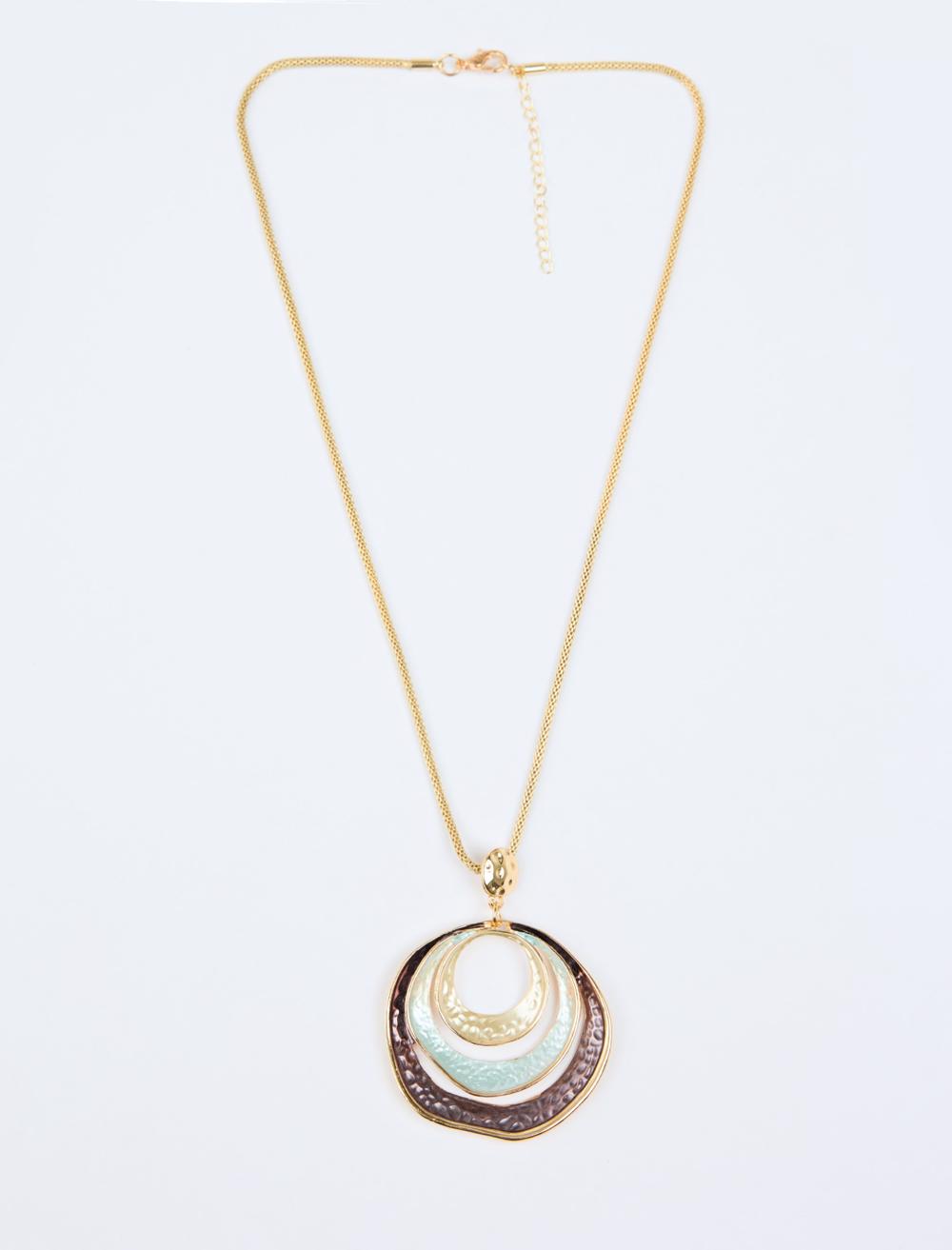 Üçlü Oval Figürlü Kolye