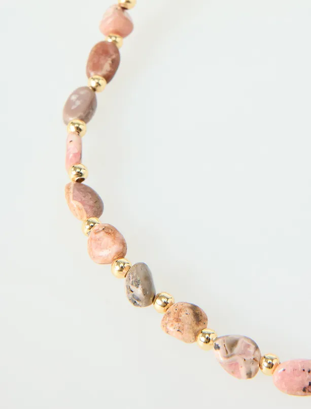 Women Mixed Asymmetric Natural Stone Adjustable Necklace