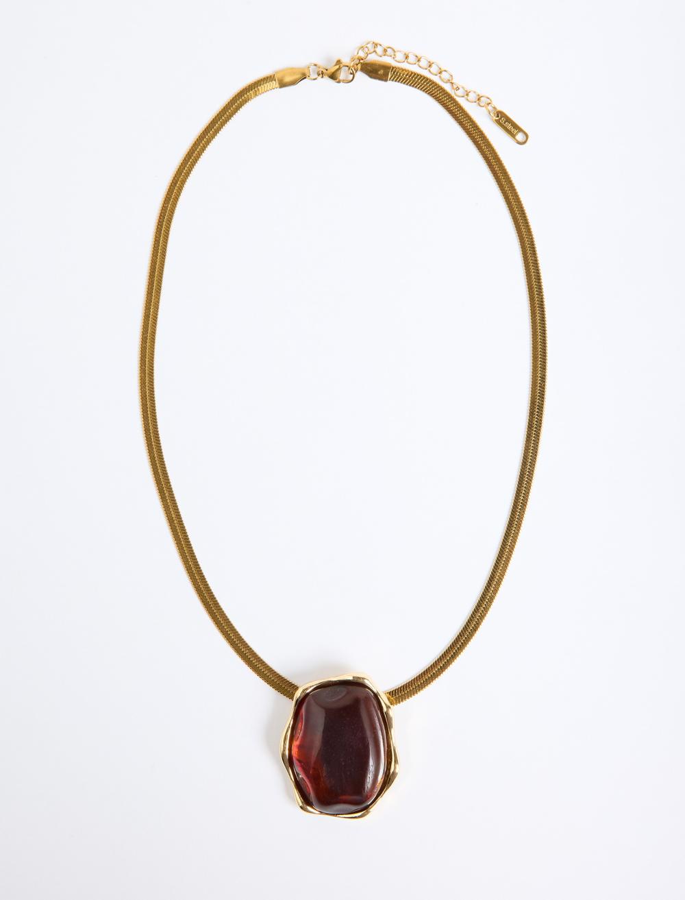 Taş Detaylı Ayarlanabilir İtalyan Zincir Kolye