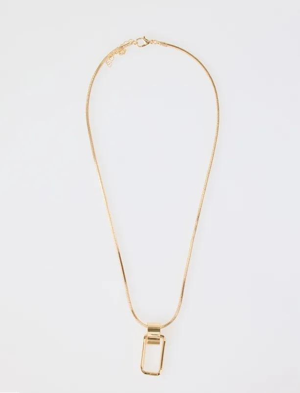 Women Yellow Chain-Detail Double-Adjustable Necklace