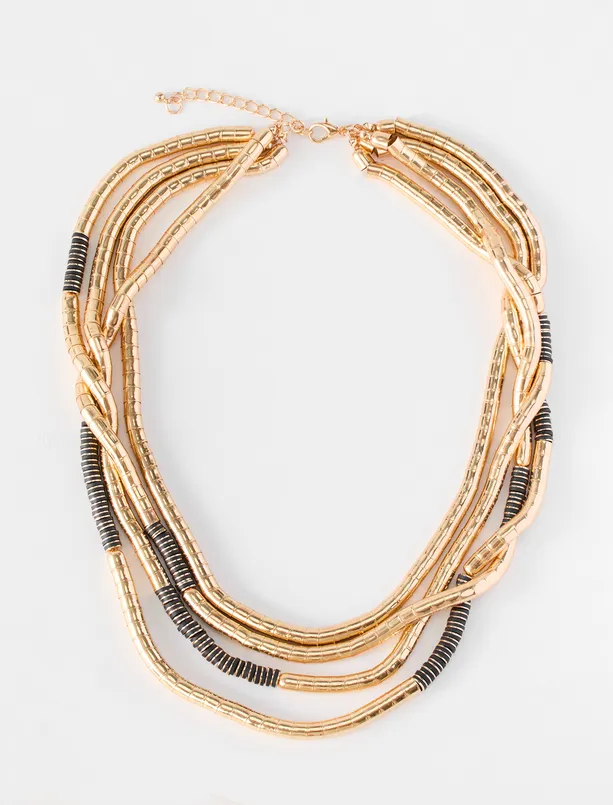 Women  Bohemian Multi-Strand Necklace with Bead Details