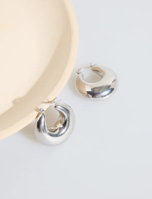 Bayan  Parlak Halka Küpe