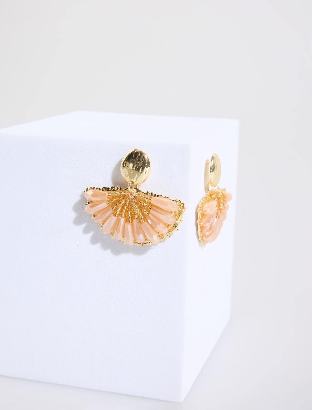 Yelpaze Figürlü Işıltılı Küpe