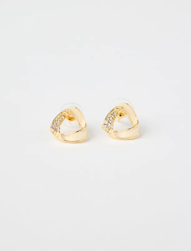 Bayan  Sarmal Figürlü Parlak Taşlı Küpe