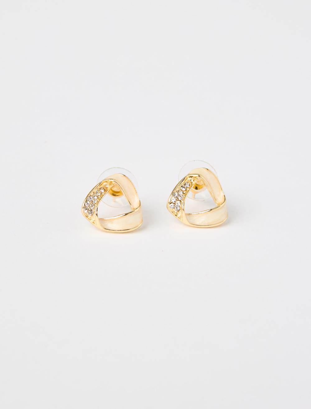 Sarmal Figürlü Parlak Taşlı Küpe