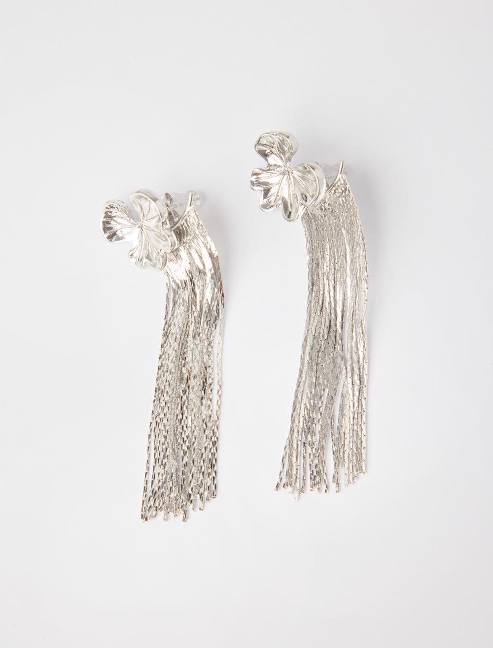 Yaprak Figürlü Sallantılı Küpe