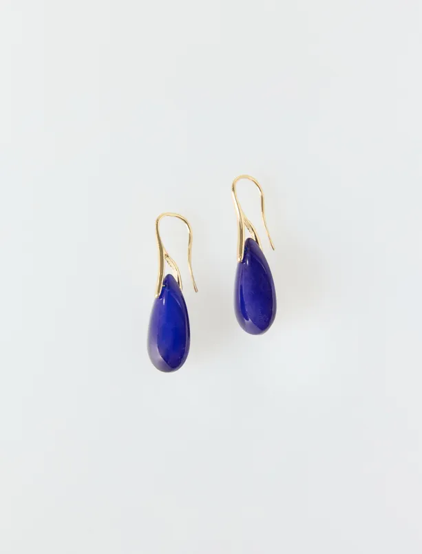 Women Blue Drop Figured Dangle Elegant Earrings