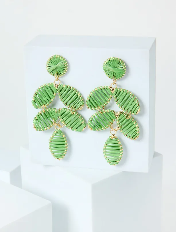 Bayan  Dal Figürlü Sallanan Küpe