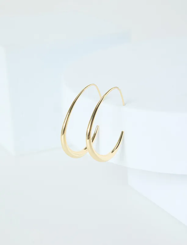 Bayan  İnce Parlak Halka Küpe