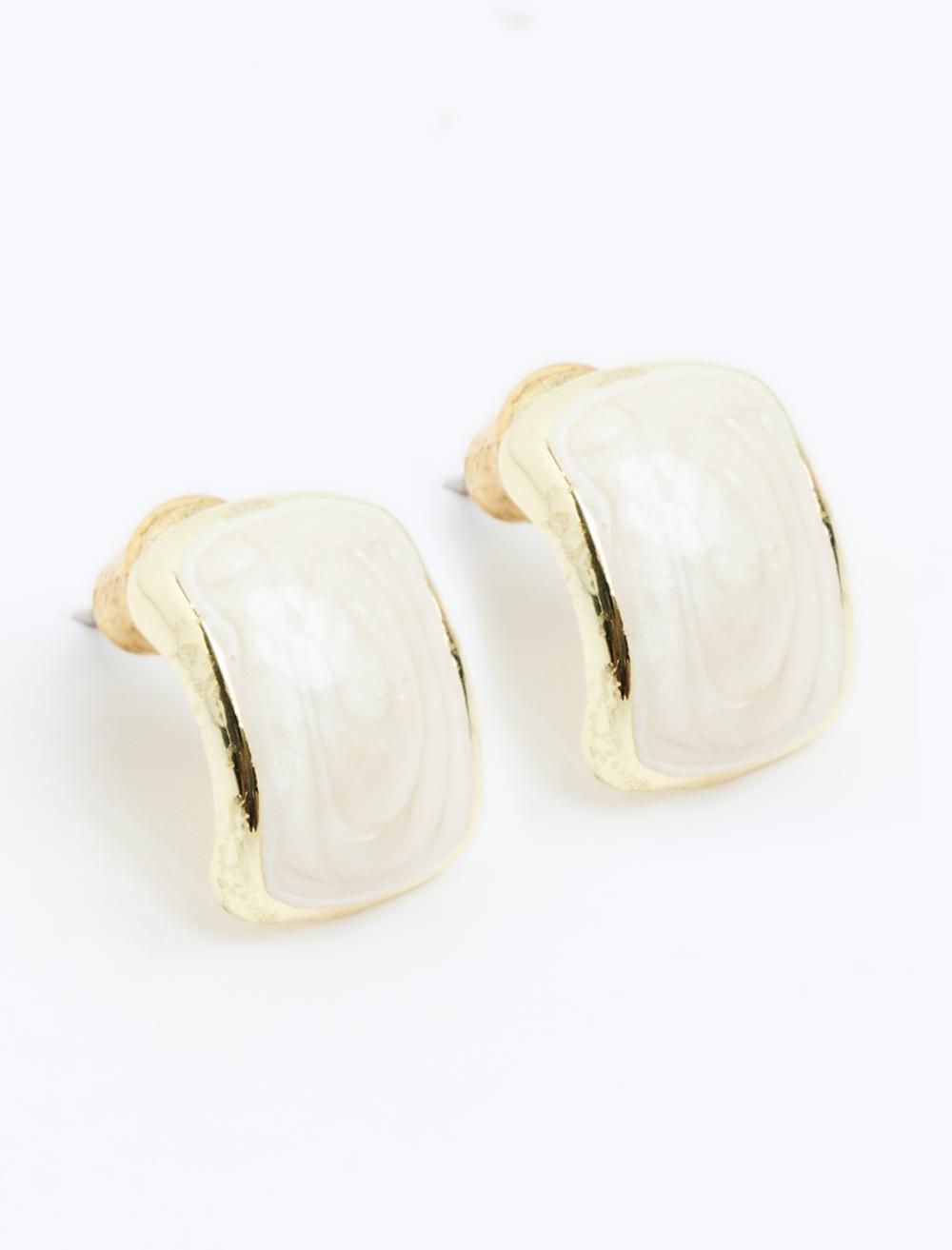 Kare Formlu Parlak Modern Küpe