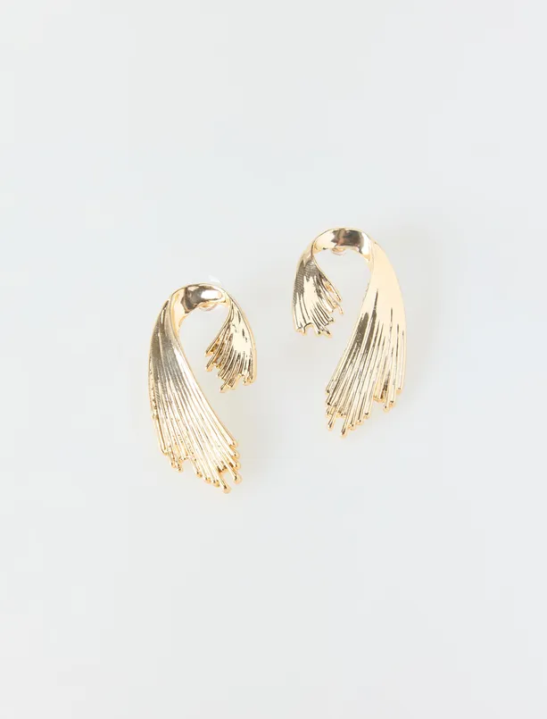 Bayan  Asimetrik Figürlü Parlak Zarif Küpe