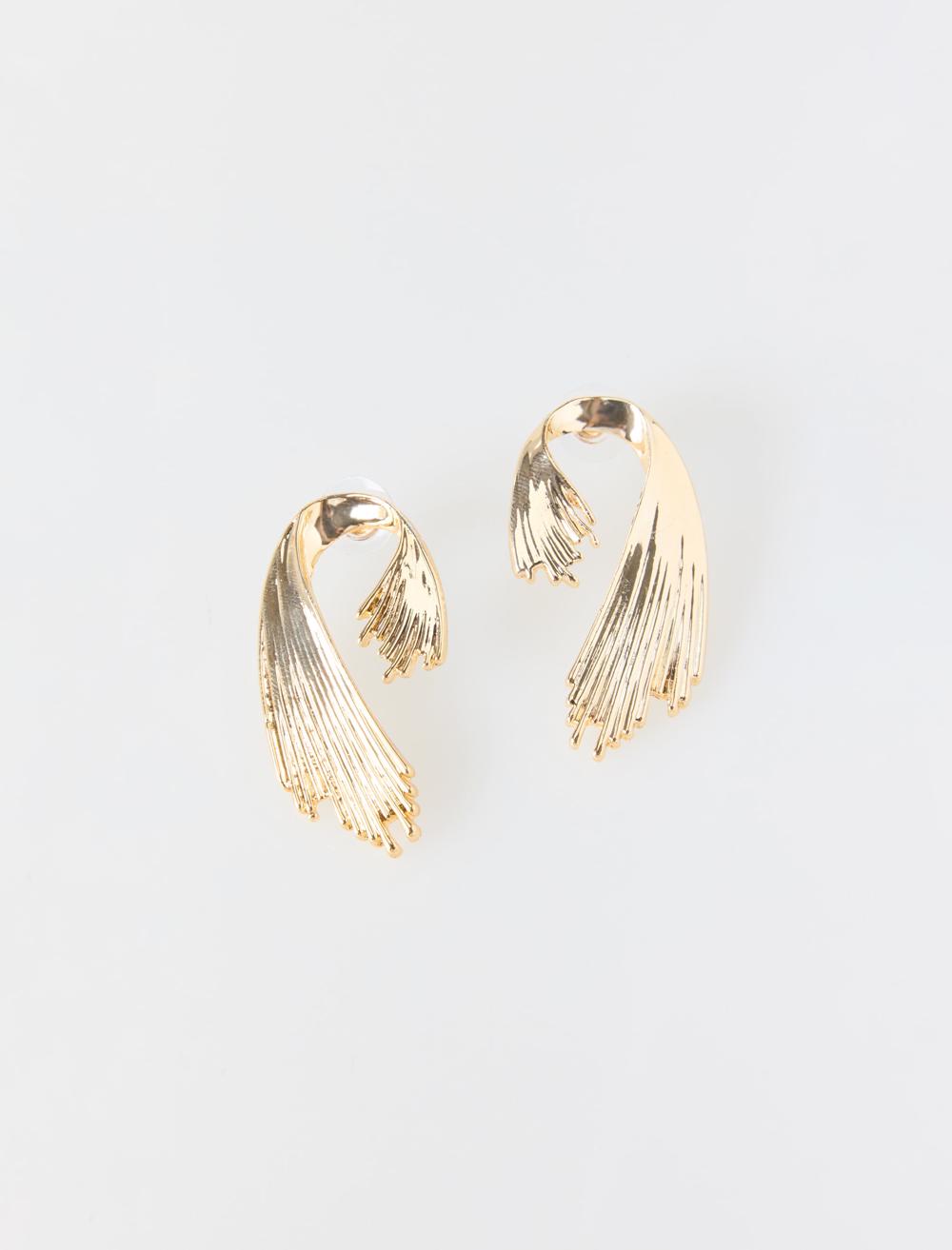 Asimetrik Figürlü Parlak Zarif Küpe