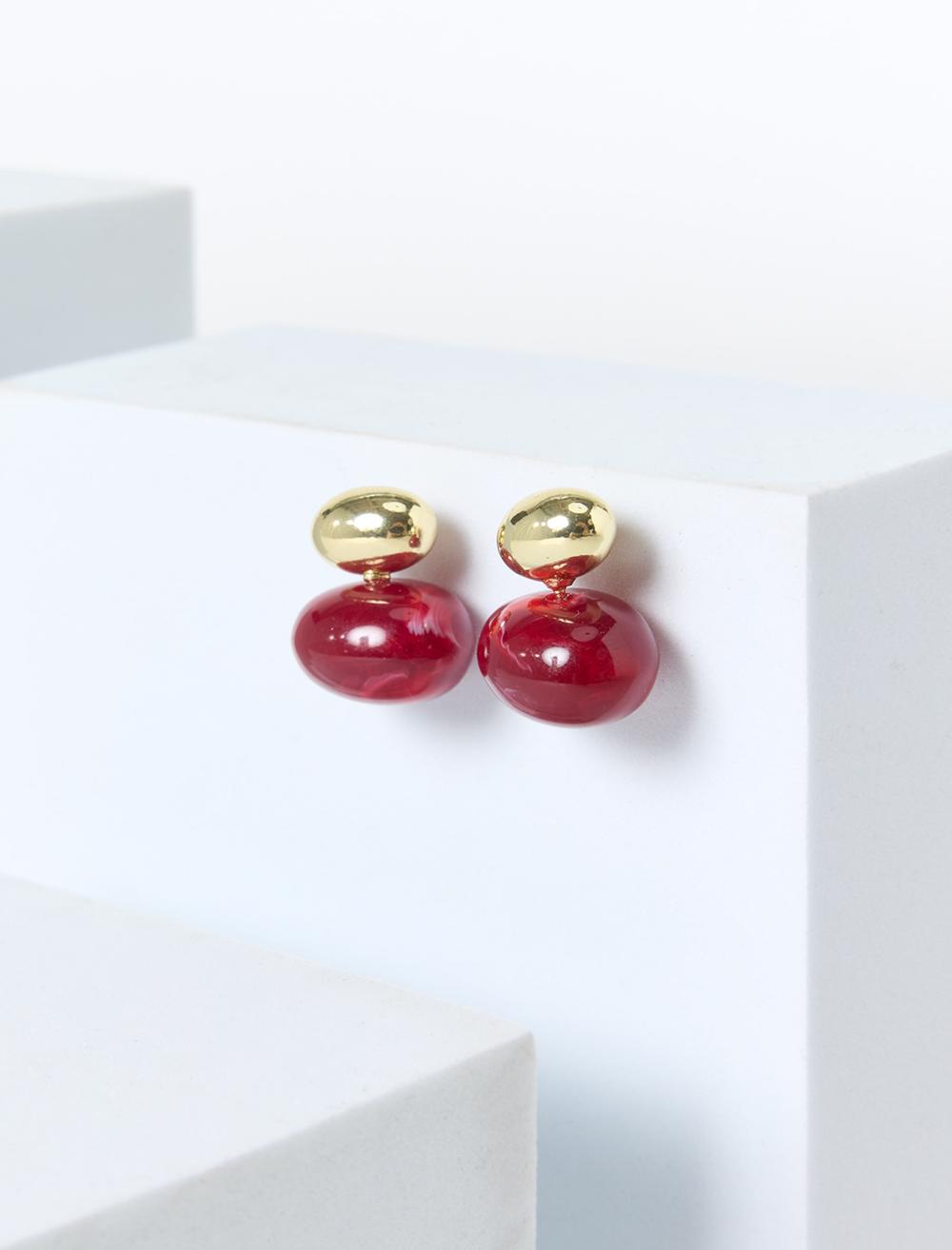 Modern Oval Figürlü Küpe