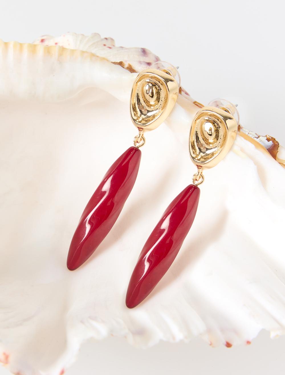 Geometrik Figürlü Sallantılı Küpe