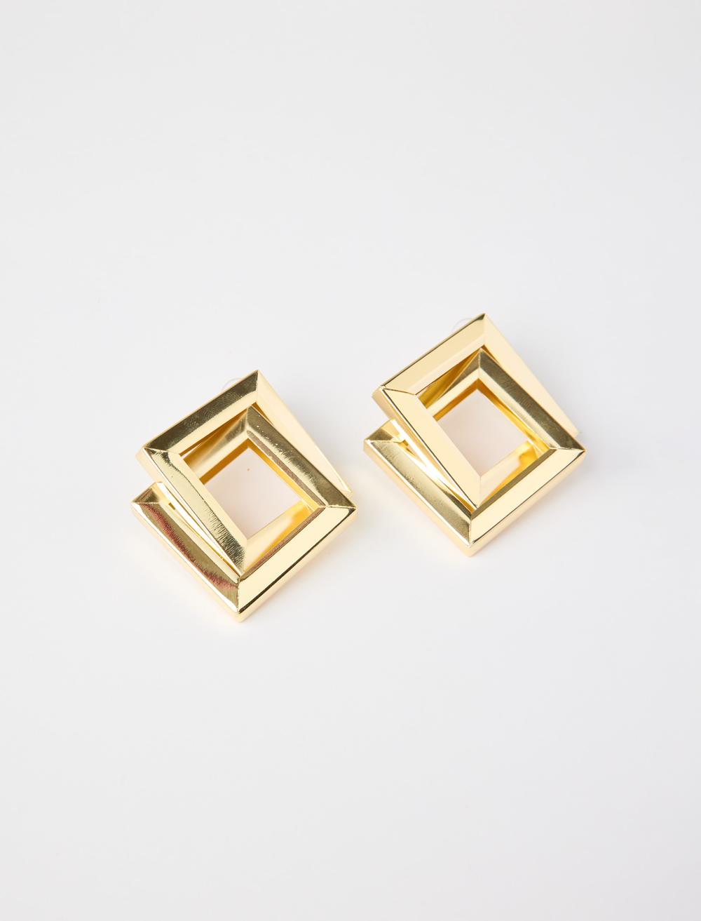 Sarmal Kare Figürlü Küpe