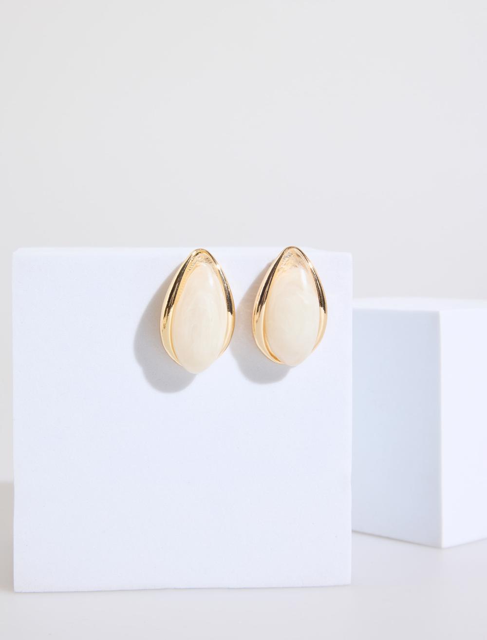 Büyük Damla Taş Figürlü Küpe