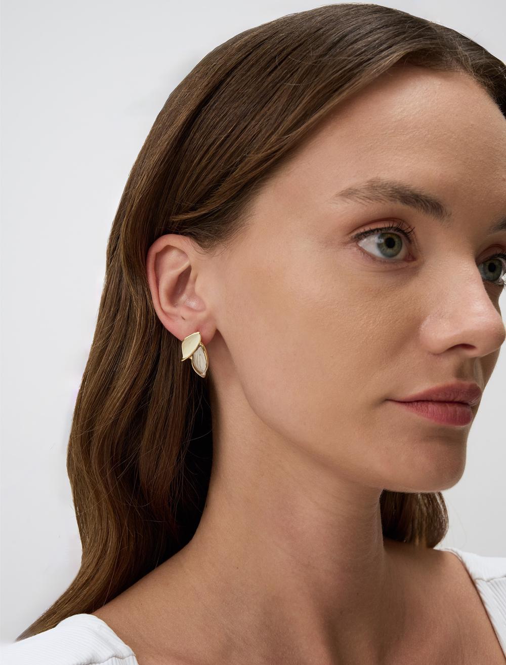 İkili Yaprak Figürlü Küpe