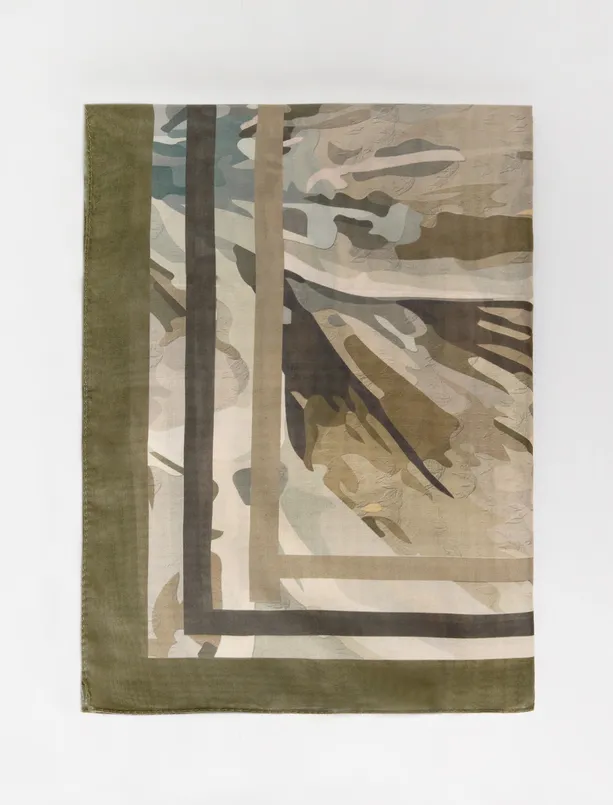 Bayan  Çizgi Desenli Dalgalı Şal