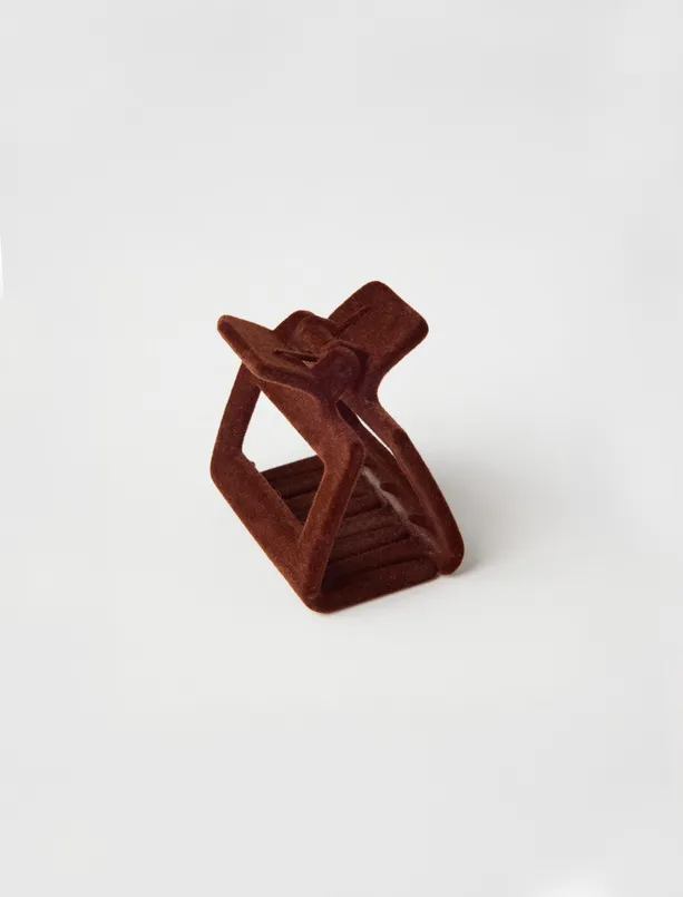 Women  Velvet Look Small Ratchet Buckle