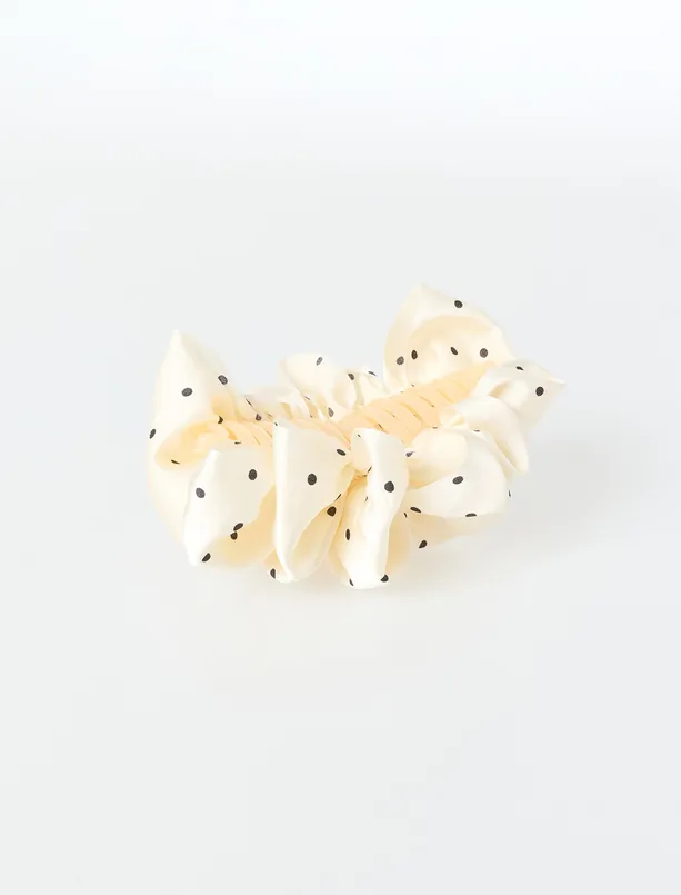 Bayan Ekru Puantiyeli Toka