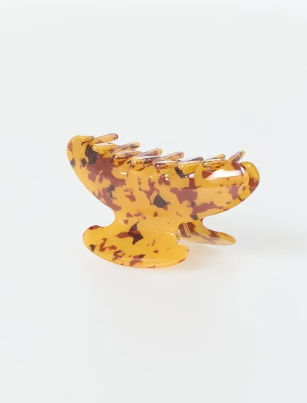 Bayan Karışık Leopar Desenli Kelebek Toka