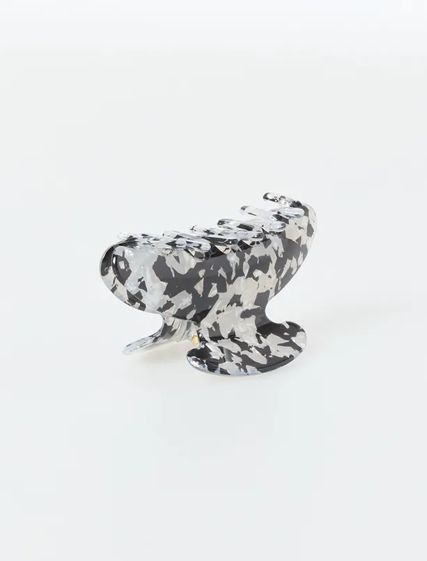 Bayan Siyah Leopar Desenli Kelebek Toka