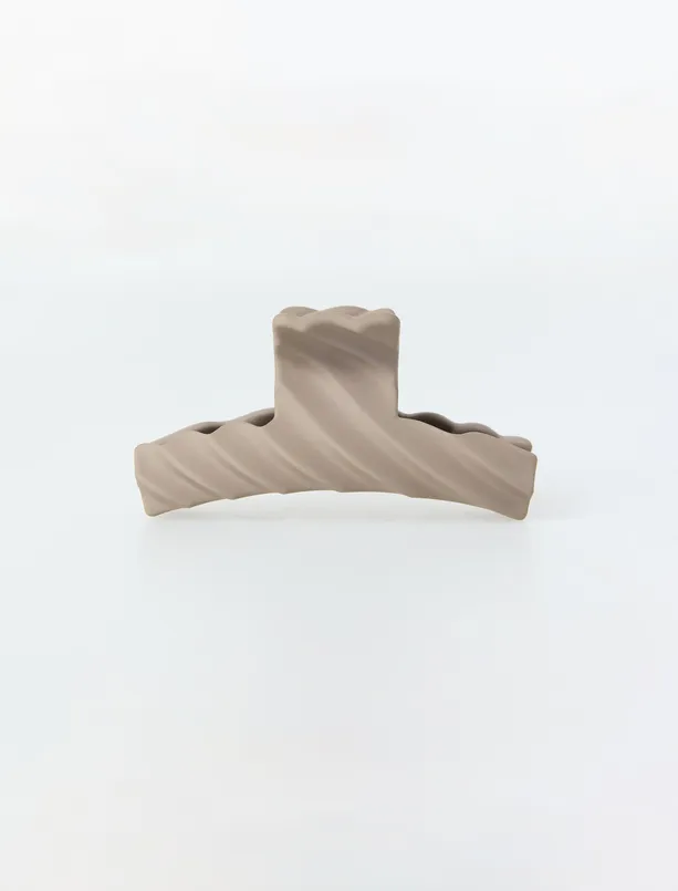 Bayan Gri Çizgili Mandal Toka