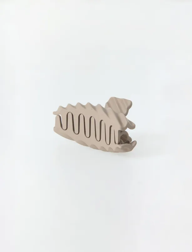 Bayan Gri Çizgili Mandal Toka