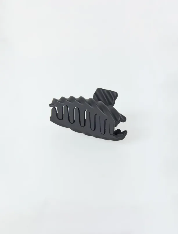 Bayan Siyah Çizgili Mandal Toka