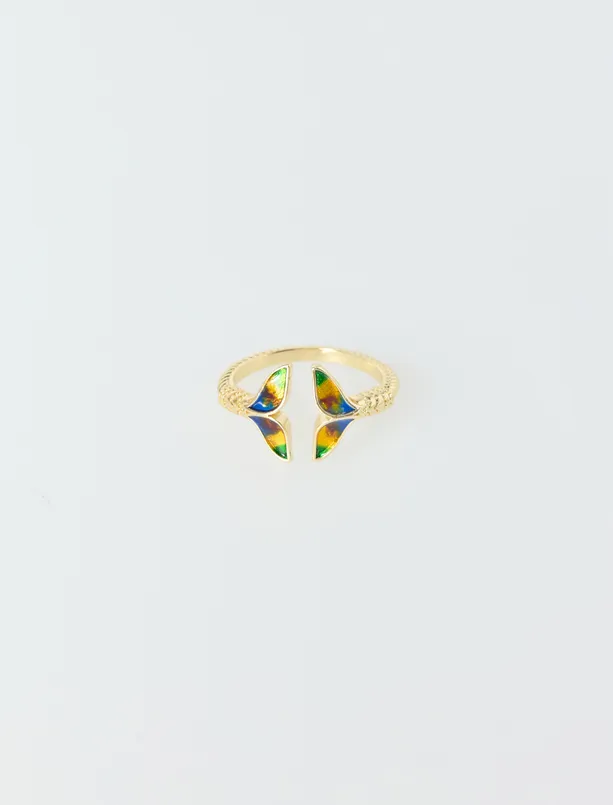 Bayan Sarı Kuyruk Detaylı Zarif Yüzük