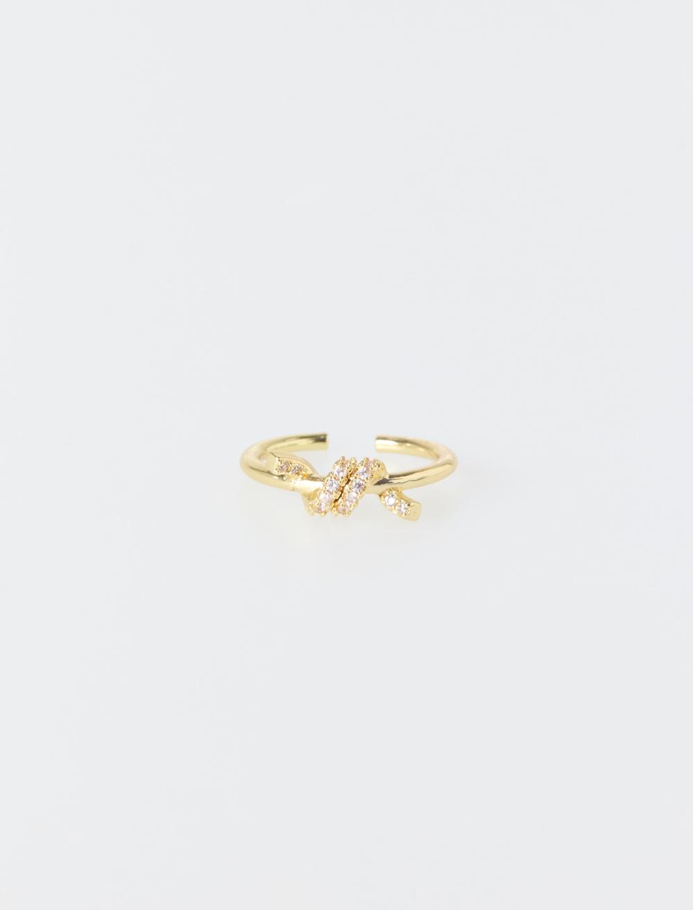 Burgu Figürlü Parlak Taşlı Yüzük