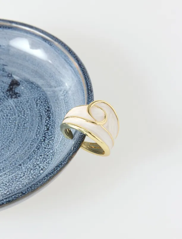 Bayan  Yuvarlak Detaylı Zarif Yüzük