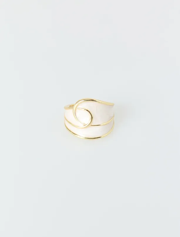 Bayan  Yuvarlak Detaylı Zarif Yüzük