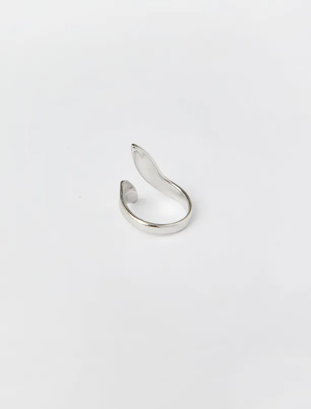 Bayan Gri İki Renkli Modern Yüzük