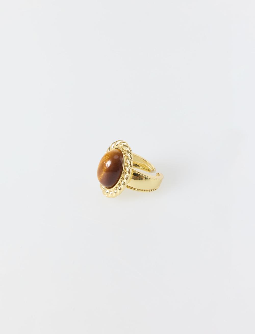 Renkli Taş Detaylı Yüzük