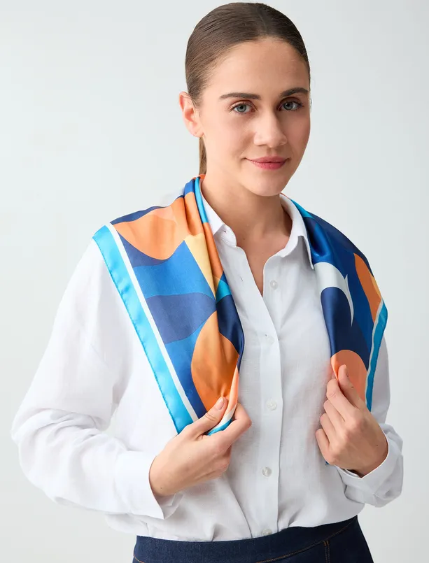 Bayan  Geometrik Figürlü Dokuma Eşarp