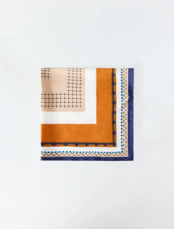 Bayan Karışık Kare Desenli Dokuma Eşarp