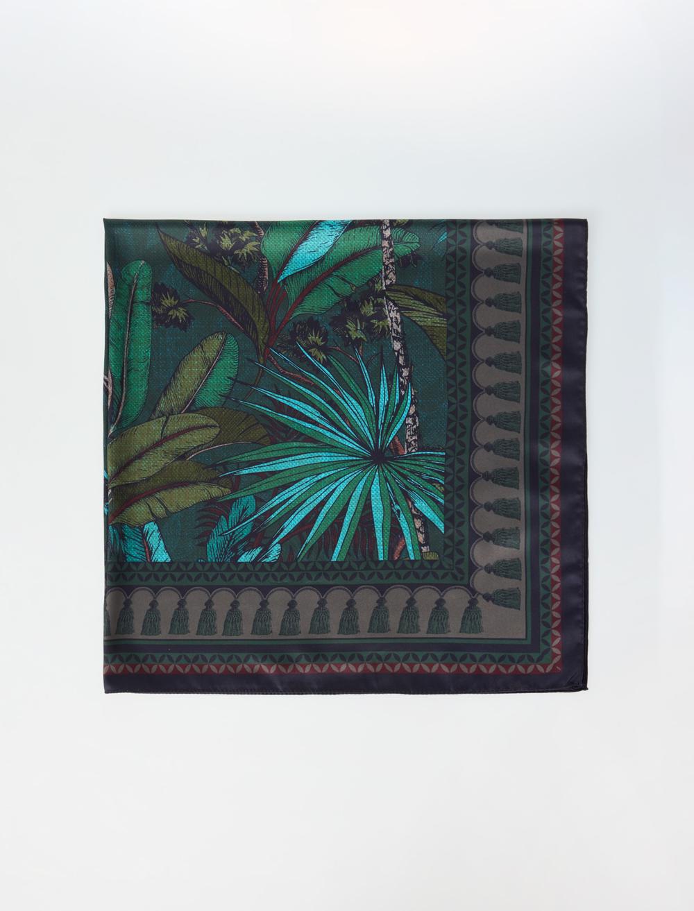 Yaprak Desenli Dokuma Eşarp