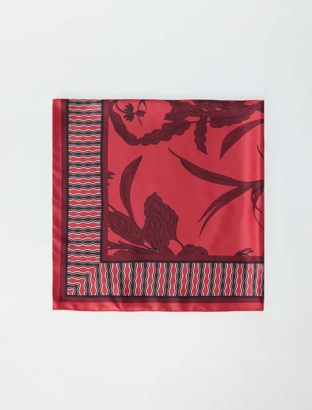 Bayan  Çiçek Desenli Dokuma Eşarp