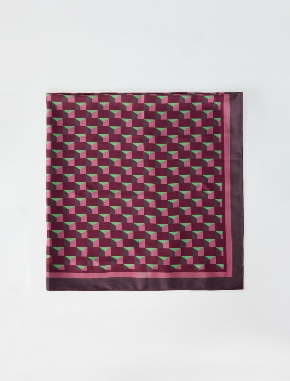 Geometrik Desenli Dokuma Eşarp