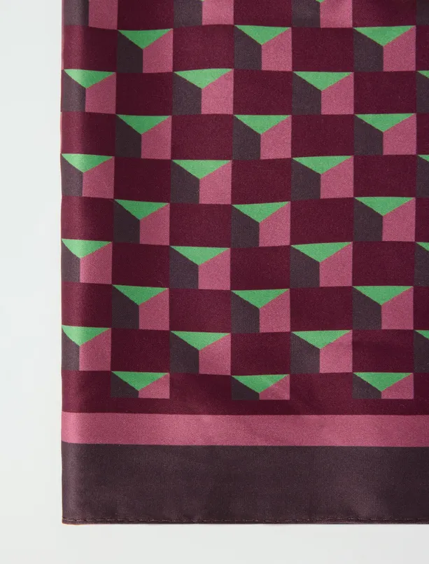 Women Pink Geometric Patterned Woven Scarf