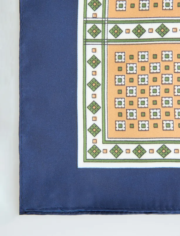 Bayan Sarı Geometrik Desenli Dokuma Eşarp